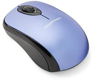 Amazon Basics Kabellose Computer-Maus mit USB-Nano-Empfänger, Blau