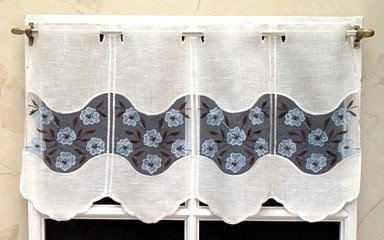 Rido&Co Brise Bise Etamine et Organza Naturel Brodé Réf. 59939. Note Importante ! 1 unité = 15 cm de Largeur. Si Vous n'achetez qu'un Seul Article, Vous recevrez Un Rideau de Seulement 15 cm.