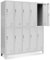 Jan Nowak Umkleideschrank 5B2A Spind Spint Schließfachschrank Metallschrank mit 10 Fächern Etikettenhalter Lüftungsschlitze Metall Pulverbeschichtet 172 cm x 136 cm x 45 cm (H x B x T) (Grau)
