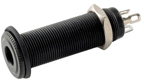 Musiclily Pro 1/4 Zoll E-Gitarre Bass Stereo Klinkenbuchse 6,35mm Gitarren Mono Klinkenbuchse Klinkenbuchse Zylinder Eingangs/Ausgangsbuchsen, Schwarz