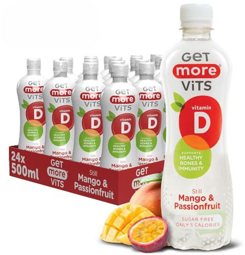 Get More Vits - Vitamin D Still Mango & Passionfruit Spring Water, 12x500ml