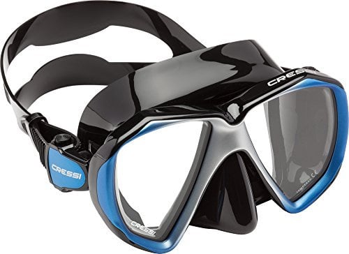 Cressi Unisex – Erwachsene Liberty Duo Tauchmasken, Schwarz/Blau/Silber, Uni