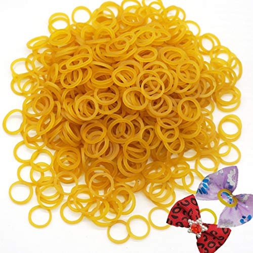 Hixixi 500 PCS 3/8 9.5mm Elastics Rubber Band for DIY Puppy Cat Dog Hair Bows Grooming Top Knots, Braids, and Dreadlocks