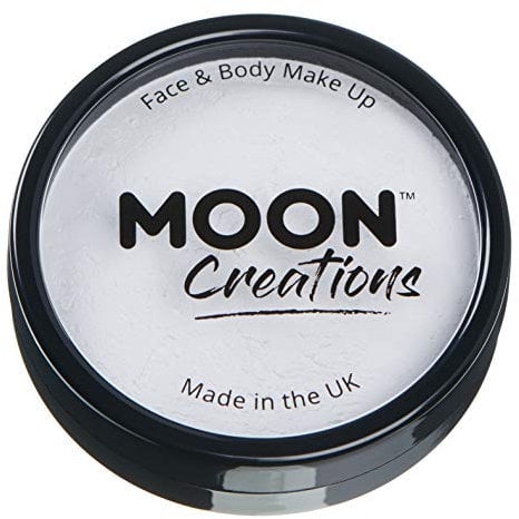 Moon Creations Pro Gesichts- und Körper-Make-up, professionelle Farbfarben-Kuchentöpfe für Gesichtsfarbe, Kostüme, Feste, Halloween für Kinder, Erwachsene (weiß, 36 g)