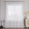 HongYa Stores Voile Gardine Schal Transparenter Vorhang mit Satinband Kräuselband H/B 170/450 cm Weiß