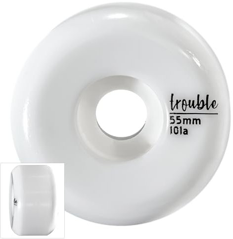 TROUBLE SKATEBOARDS Blank Wheels 55 mm Skateboard White Blanks (W2)