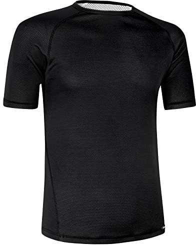 GripGrab Unisex Gripgrab Ride Thermo Kurzarm Radsport Funktionsunterhemd Anti Geruch Fahrrad Sport Baselayer Frühlin Unterhemd, Schwarz, XL EU