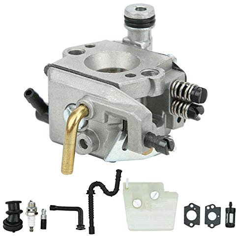 Vergaser Kit Filtereinlassrohr Satz mit Filter+Kraftstoffleitung+Kraftstofffilter+Ölfilter+2 Dichtungen+ Zündkerze+Ölleitung+Einlassleitung+Passend für 024 026 MS260