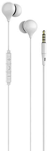 Juice®Pods Wired With Mic, 3.5mm Aux Jack earbud headphones, Pure Sound, lightweight design, for iphone iPod iPad, Samsung & android - White
