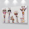 Jianghu Art Peinture sur toile Peinture murale Famille de girafe curieuse 60x120cm (23x47) Sans cadre