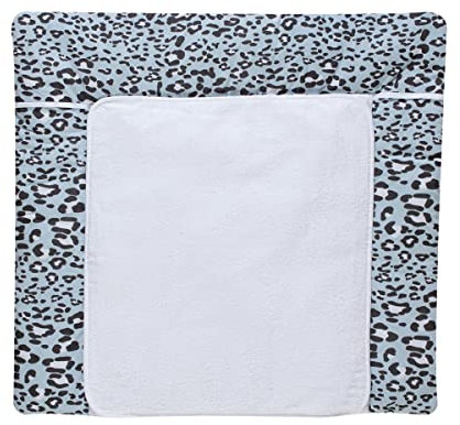 Schardt - Wickelauflage Leo Blue 80x75cm - Wickelunterlage mit Abnehmbaren Frotteebezug und weicher Polsterung - leichte Reinigung - 100% Baumwolle
