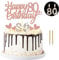 Sumerk Happy 80th Birthday Cake Topper with Number 80 Birthday Candles Heart Cupcake Toppers Cake Decorations Set for 80th Birthday Anniversary - Pack of 17