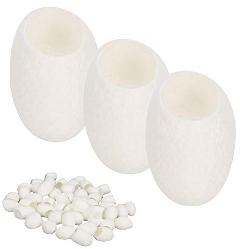 Seidenkokons, Silk Ball Cocoons Facial Cleanser Balls, 50 Stück Silkworm Finger Rubs Gesichtspflege Tragbare Silk Removal Cocoons Silkworm Balls Facial Cleanser Skin Care