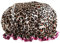 Reusable Waterproof Shower Cap - Double Thick, Leopard Red Border - Ideal for Bath & Shower - (1 Piece)