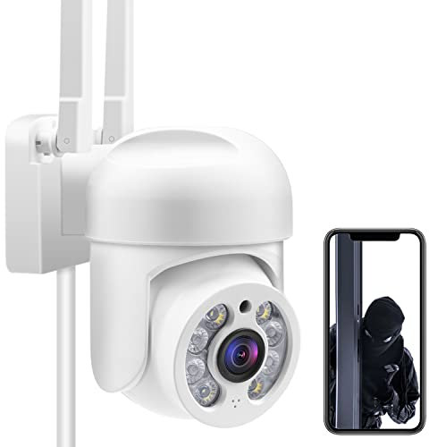 Aottom Überwachungskamera Aussen IP Kamera 2MP WLAN PTZ Kamera Outdoor, Sicherheitskamera mit Bewegungserkennung, 40m Nachtsicht, 2-Wege-Audio, IP66 Wasserdicht, YILOT App (MAX.128GB SD Karte)