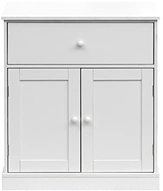 Rebecca Mobili Credenza Bianca, Armadietto Autoportante, Bianco, Truciolato Melanimico, Igienico Facile Da Pulire - Misure: 70 x 60 x 30 cm (HxLxP) - Art. RE6741