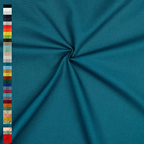 Canvas Stoff Uni Meterware 100% Baumwolle 39 Farben Dekostoff Robust Taschen (041 I Dunkel Cyan)