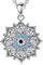 INFUSEU Wikinger Böses Auge Kette, Mond Stern Sonne Rad 925 Sterling Silber Hexer Schmuck Amulett Schild Hexe Anhänger Schutz Rune Schmuck für Frauen Männer