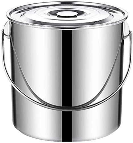 Suppentopf, Edelstahl-Aufbewahrungseimer Mit Deckel, Multifunktionaler Verdickter Eimer, Tragbarer Eimer, Öleimer, Eiseimer, Suppeneimer, Milcheimer-10L