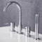 XJTNLB Wannenrandarmatur 4 Loch Badewannenarmatur, Mischbatterie Badewanne mit Brause Dusche Badewanne Armaturen Set Chrom