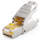 deleyCON 1x Prise Réseau CAT 7 RJ45 Sans Outil Blindée 10 Gbit/s 600 MHz Prise Réseau Pour Câbles de Pose Rigides Câbles Bruts Prise RJ45 Ethernet LAN DSL Câble de Brassage