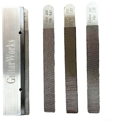 3 PCS Guitar Nut Files Fret Crowning Slot Filing Luthier Repair Fret Polishing Tool Kit for Guitar Bass Ukulele