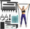 KRTOYUST® Pilates Bar Kit,Fitnessbänder für Yoga,Verstellbarer Smart Workout Bar,Widerstandsbänder Krafttraining,Fitnessgeräte für Zuhause oder Reisen,mit 6 Pilates-Resistance Bands (Schwarz)