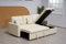 Cream Bonded Leather Corner Sofa Bed With Storage - L Shaped 3 Seater Suite Pull Out For Living Room Furniture - Convertable Cheap Couches (RIGHT HAND SIDE)