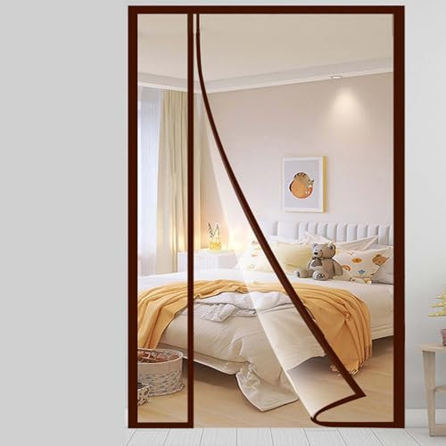 Türvorhang ohne bohren Innen und außen Magnet Wärmeschutzvorhang für Türen,Thermovorhang kälteschutzvorhang Türvorhang Winddicht für Schlafzimmer (80 x 205 cm)