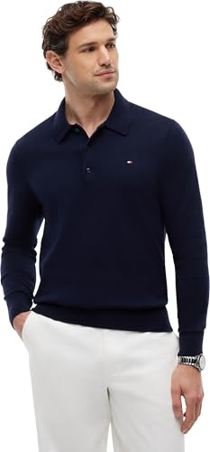 Tommy Hilfiger Herren Pullover Pima Cashmere mit Polo-Kragen