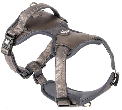 Max & Molly Sport Hundegeschirr Grosse Hunde mit Gotcha! Smart ID Sicherheitsanhänger, Matrix 2.0 Stein/L, Geschirr Hund Gepolstert & Reflektierend - Komfort für deinen treuen Begleiter