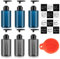 6 Pz 300ML Dispenser Sapone Bagno Cucina, Dispenser Sapone Doccia, Ricaricabili Dispenser Doccia, Dispenser Shampoo e Bagnoschiuma Flacone Dosatore per Sapone Liquido, con Imbuto, Etichetta