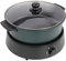 AOOUNGM Electric Hot Pot Cooker for Family, 4L Rapid Ramen Noodles Cooker, Multi-Functional Separate Pot, Portable Non-Stick Frying Pan, Electric Frying Pan Skillet with Lid (Green)