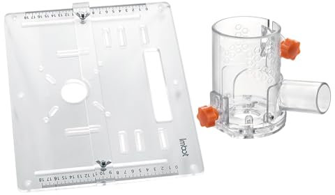 LOVIVER Cutting Machine Base Plate,High Precision Circular Saw Guide Rail Bottom Plate,Measurement Tool,Home Multipurpose Punch, L with Cover