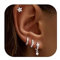 Kakonia Orecchini in Oro Argento per Donne Set Ipoallergenico in Cerchi e Orecchini a Perno Placcato Oro 18K con e Perla Opale Zirconi Orecchini Impilabili per Piercing Multipli