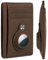 KF-Premium Portefeuille AirTag minimaliste marron – Étui portefeuille en cuir PU pour cartes de crédit et argent Apple Air Tag pour homme et femme