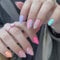 24PCS, Colourful False Nails Medium Length, Adorable French Press-On Nails, Easy Application, Sweet Colorful Design, Women's False Nails, for Halloween