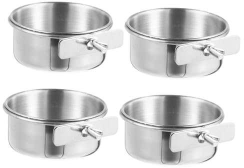 VILLFUL Metal Parrot Feeder Bowl Set Parrot Food African Grey Bird Feeder for Cage Bird Water Bowl Dish