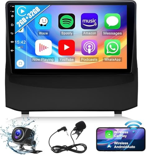 2G+32G Carplay Autoradio per Ford Fiesta 2009-2017 con Android Auto Navigatore,Schermo da 9 Pollici Android 13 Stereo 2 Din con Bluetooth Mirror Link RDS GPS HiFi WiFi+Telecamera Posteriore