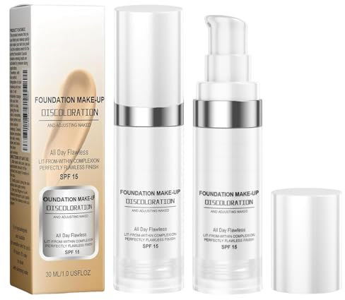 2 Flaschen Foundation Color Changing Farbwechselnde Foundation Für Reife Haut Mature Skin Foundation Concealer Farbwechsel Wasserfeste Foundation Feuchtigkeitsspendend Langanhaltender Sonnenschutz