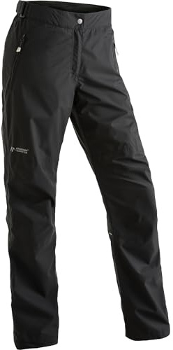 Maier Sports Raindrop L, Damen Wanderhose, Wasserabweisende Outdoorhose für Trekking und Hiking, PFC-frei, mTEX Wetterschutz und Silverplus Netzfutter, Schwarz, 17