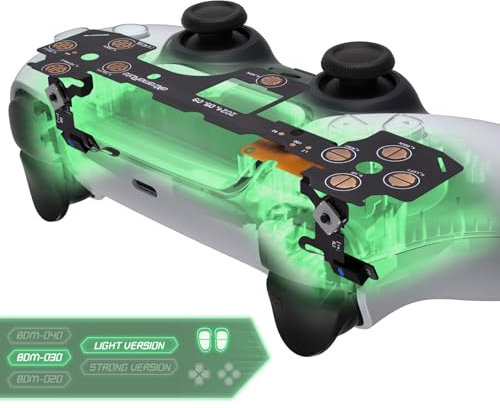 eXtremeRate Versione Leggera Clicky Hair Trigger Kit per ps5 Controller BDM-030,Microinterruttore L2R2 Trigger Stop Ergonomico L1R1 Bumper Pulsanti Tattili Mouse Click per ps5 Joystick BDM 030