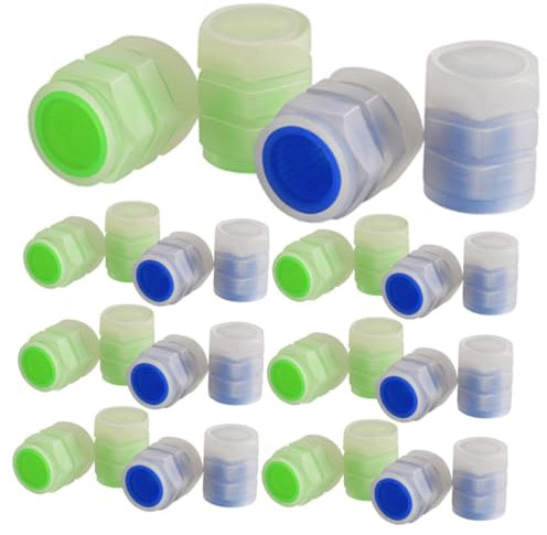 VINTORKY Schützende Ventilkappen mit Nachtlicht 40 Stück Kunststoff-ventilkappen für Auto LKW Einfach Zu Installierende Fahrradventilkappen