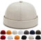 YKDLLF Sommer Docker Cap Cotton Herren Verstellbar Seemannsmütze Cap Ohne Schirm Retro Brimless Hat Rolled Cuff Fischermütze Kurz Docker Hat