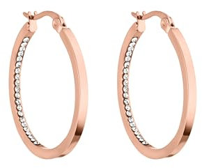 Purelei® Inner Shine Creolen Ohrringe – Edelstahl 18K Vergoldet/Rosévergoldet oder Silber – 30 mm Ø, 2 mm Breite - Damen Ohrringe (Rosegold)