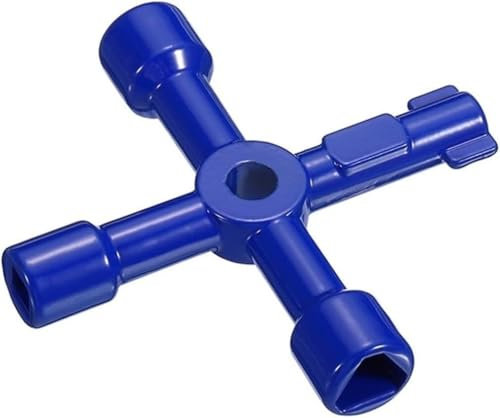 dvkGKLVq Chiave universale 4 in 1, chiave incrociata, 1/2/4 pezzi chiave triangolare multifunzione 4 in 1 universale per ascensori, armadi, valvole idrauliche, radiatori di spurgo (blu, 4 pezzi)