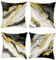 Joymaison Kissenbezüge 45x45 cm 4er Set Marmor Schwarz Gold Dekorative Kissenbezug Moderne Abstrakte Kunst Deko Kissenhülle für Sofa Couch Schlafzimmer Wohnzimmer