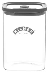 Kilner Fresh Storage Jar 1 Litre Glass Food Container with Vacuum Seal Lid | BPA-Free Glass | Airtight, Stackable, Easy-Pour Design | Ideal for Tea, Coffee, Sugar & More
