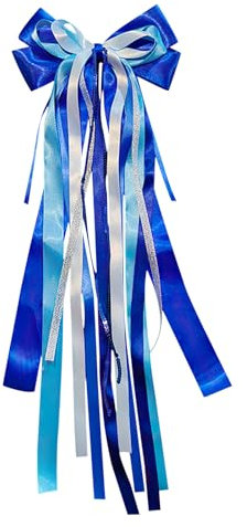 Schleife Schultüte, Zuckertütenschleife, 60 x 20 cm Zuckertüten Schleife Schultüte Dekoration, Satinband Deko Schleifen, Schultütenschleife für Mädchen Junge Schulanfang Einschulung Deko (Blue)