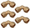 8mm Brass Compression Elbow Connectors – Pack of 5 | Durable 90° Plumbing Joints for 8mm Copper Pipe